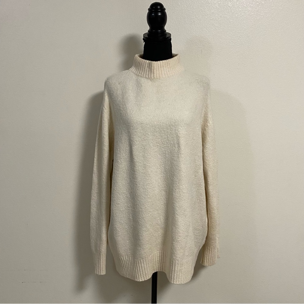 Jenni Kanye Sweater Women’s Size Small Cream Cotton Alpaca Wool sweater